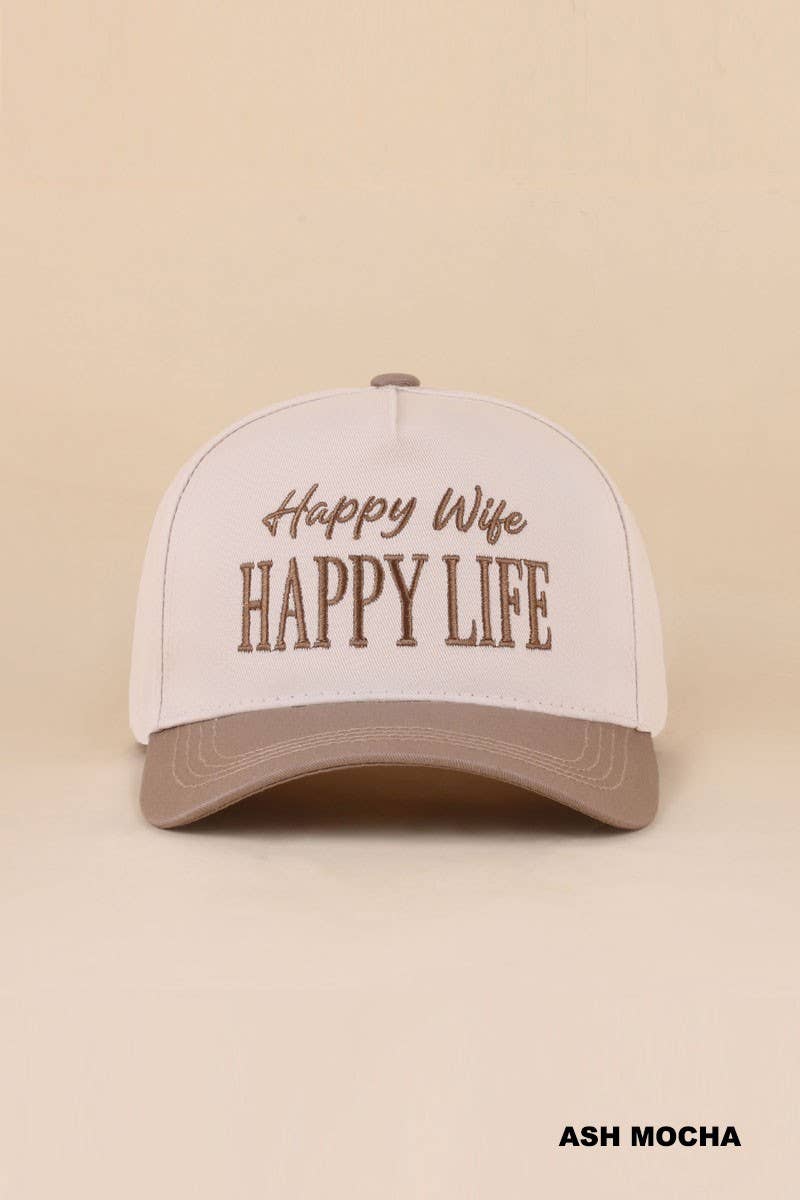 Happy Wife Happy Life Two Tone Snapback Hat