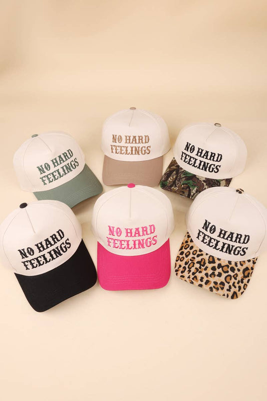 No Hard Feelings Two Tone Canvas Cotton Cap