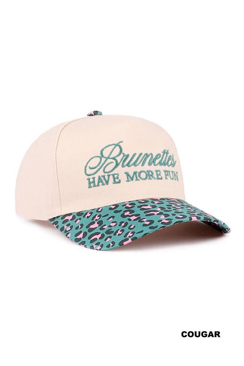 Brunettes Have More Fun Two-tone Canvas Cotton Cap