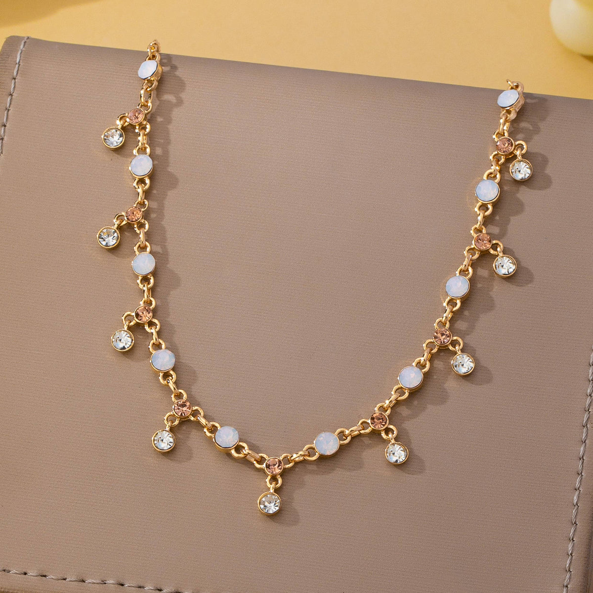 Sparkling Opal & Crystal Fringe Necklace | 80N93580