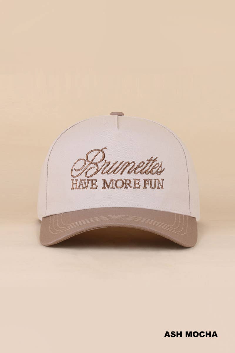 Brunettes Have More Fun Two-tone Canvas Cotton Cap