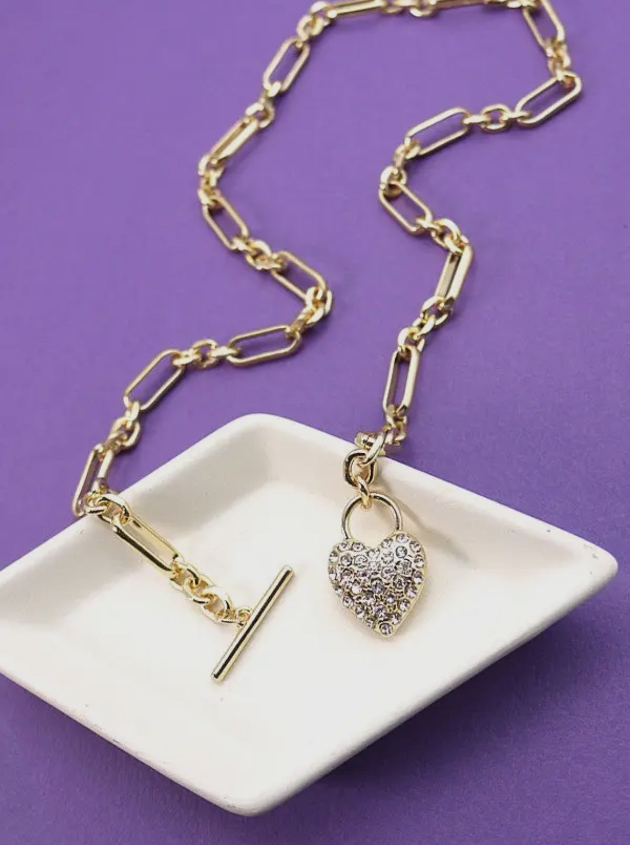 JOSSLYN HEART TOGGLE NECKLACE