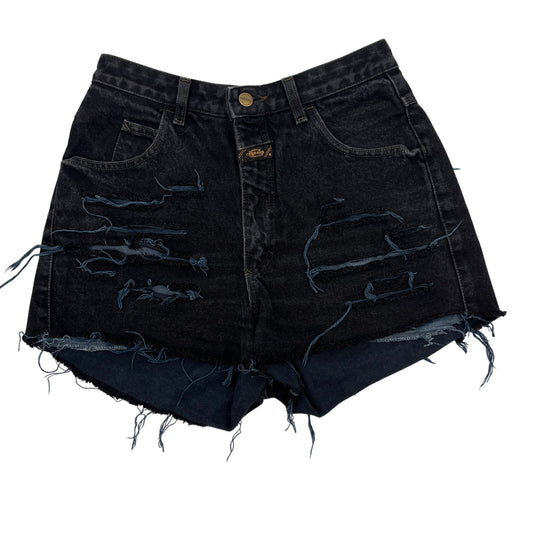 Vintage Marithe + Francois Girbaud Distressed Black Jean Shorts 11/12