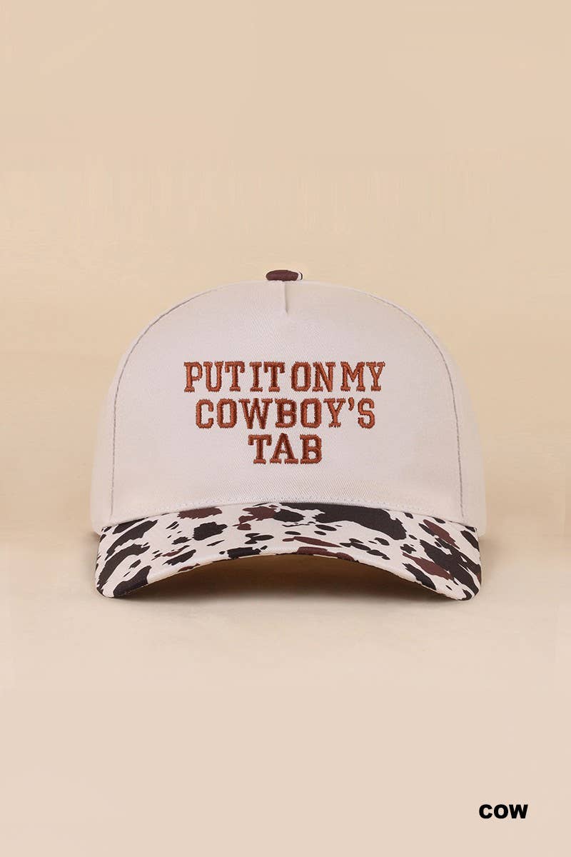 Put It On My Cowboy's Tab Two Tone Snapback Hat