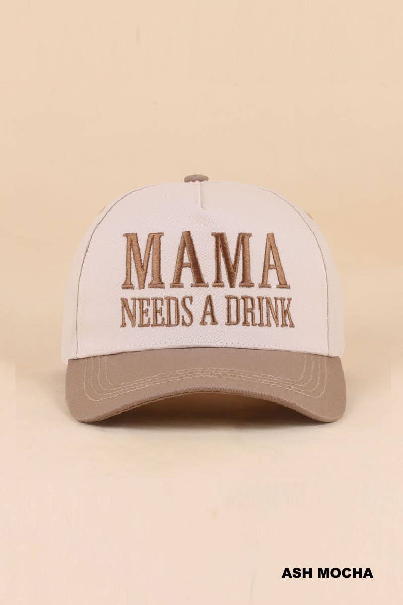 Mama Needs A Drink Two Tone Snapback Hat