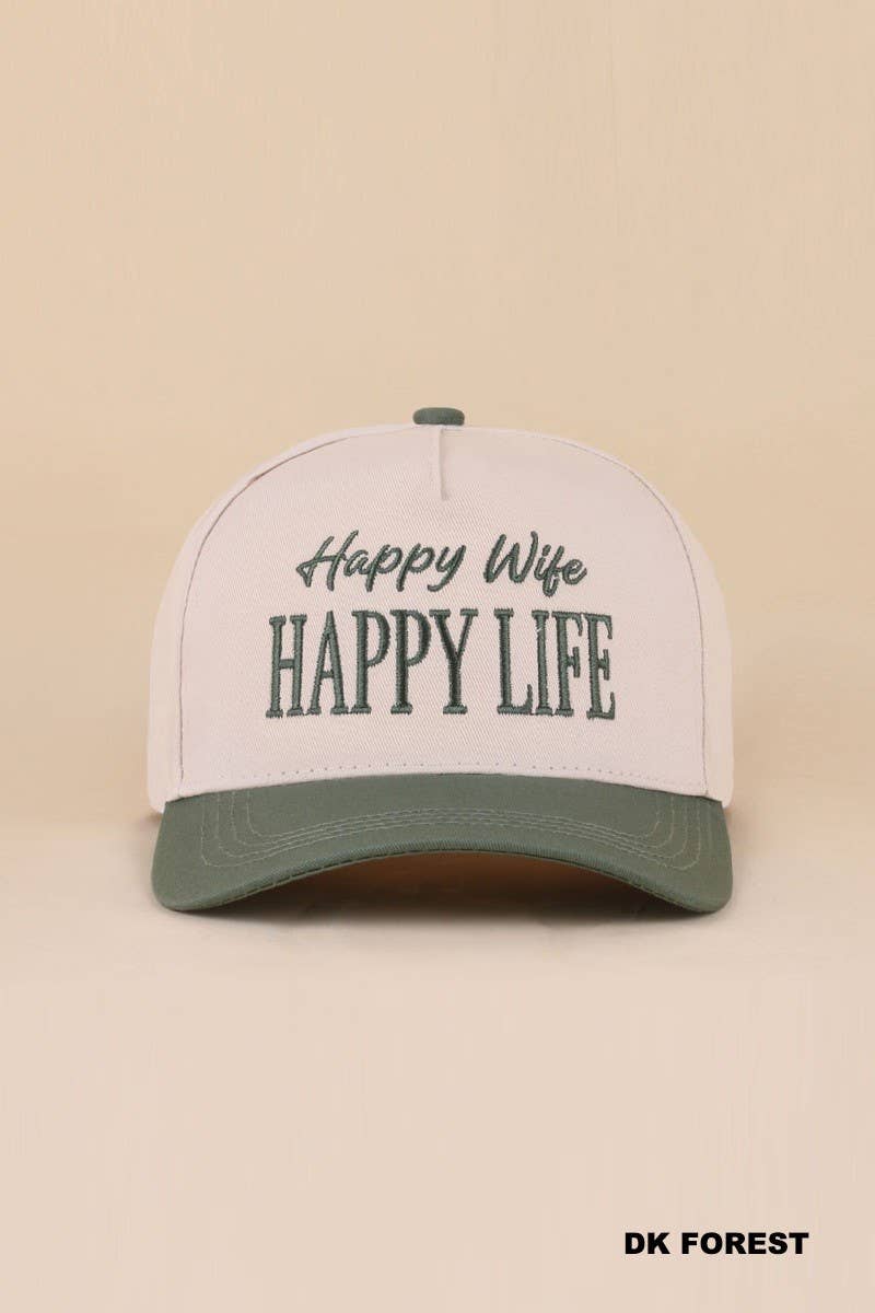 Happy Wife Happy Life Two Tone Snapback Hat