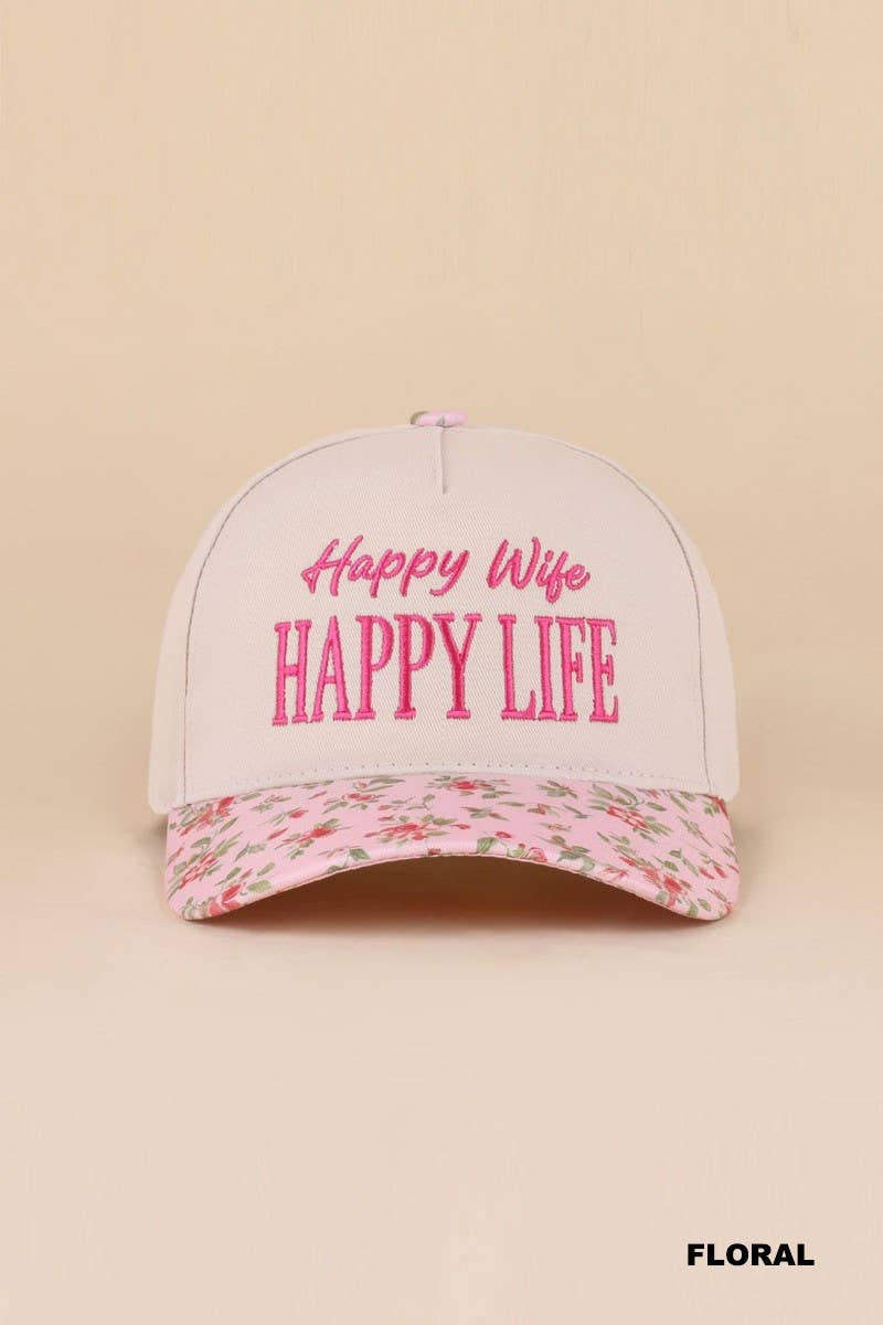 Happy Wife Happy Life Two Tone Snapback Hat