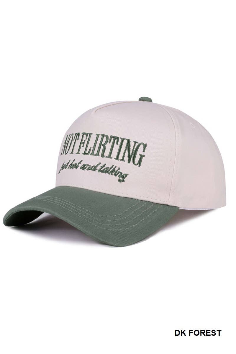 Not Flirting Two Tone Canvas Cotton Cap