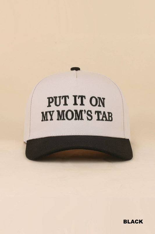 Put It On My Mom's Tab Two Tone Snapback Hat