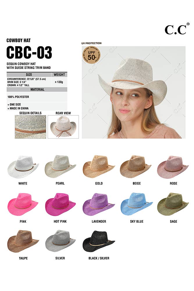 C.C Sequin Cowboy Hat