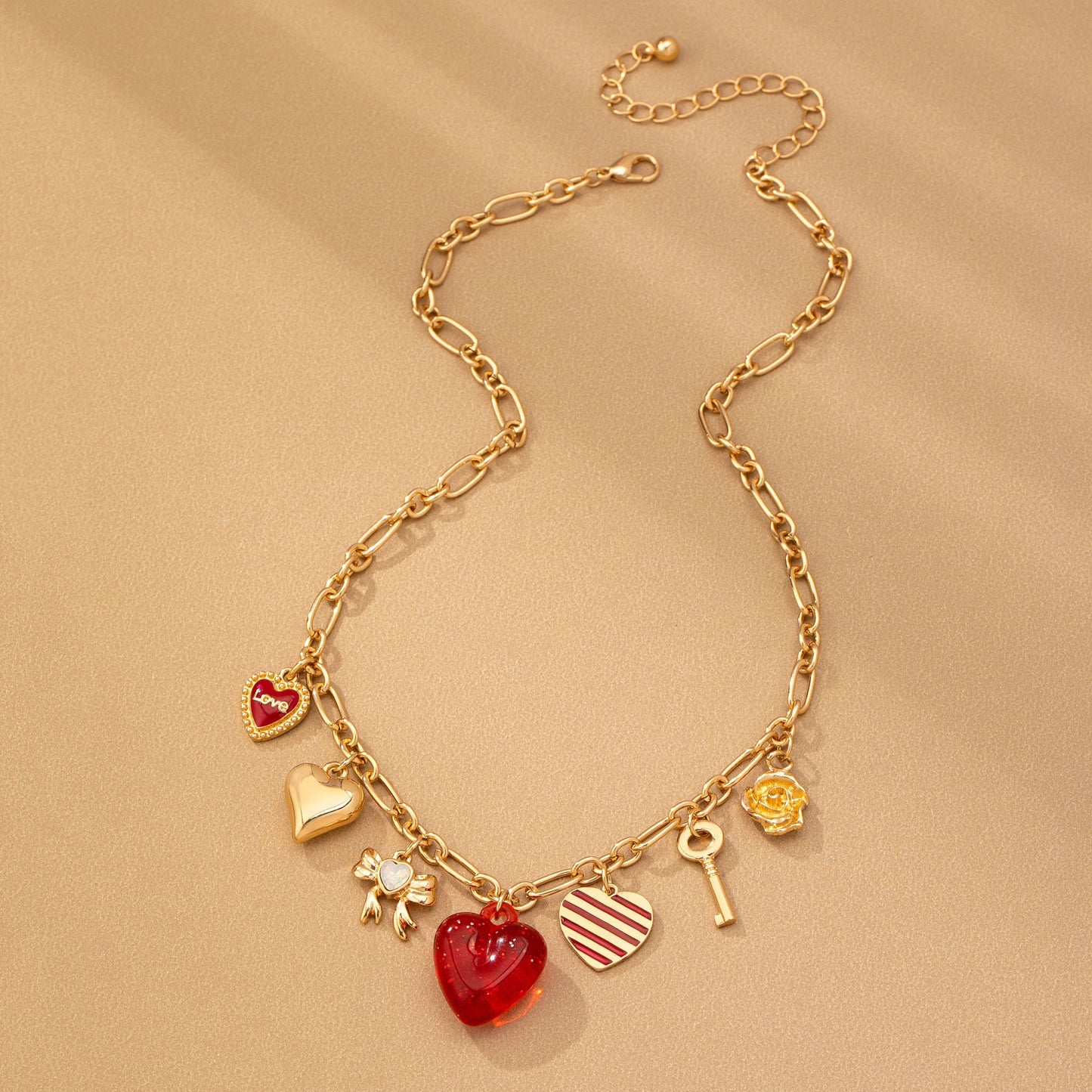 CHARM NECKLACE-HEARTS|80N92641