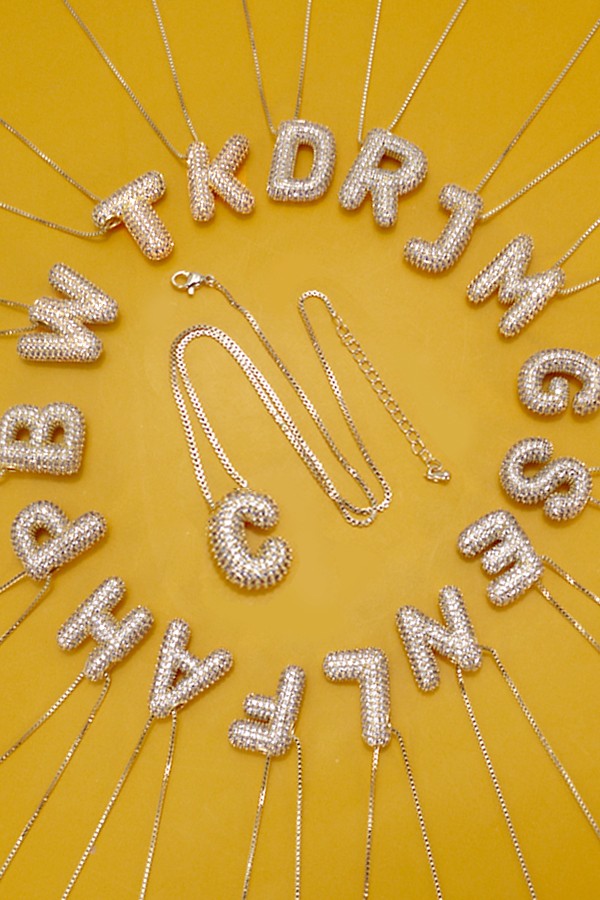 INITIAL PAVE NECKLACE