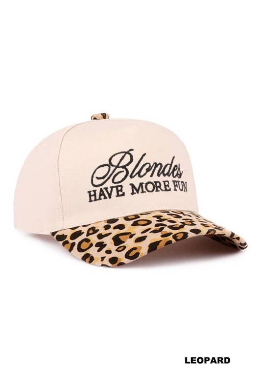 Blondes Have More Fun Two-tone Canvas Cotton Cap