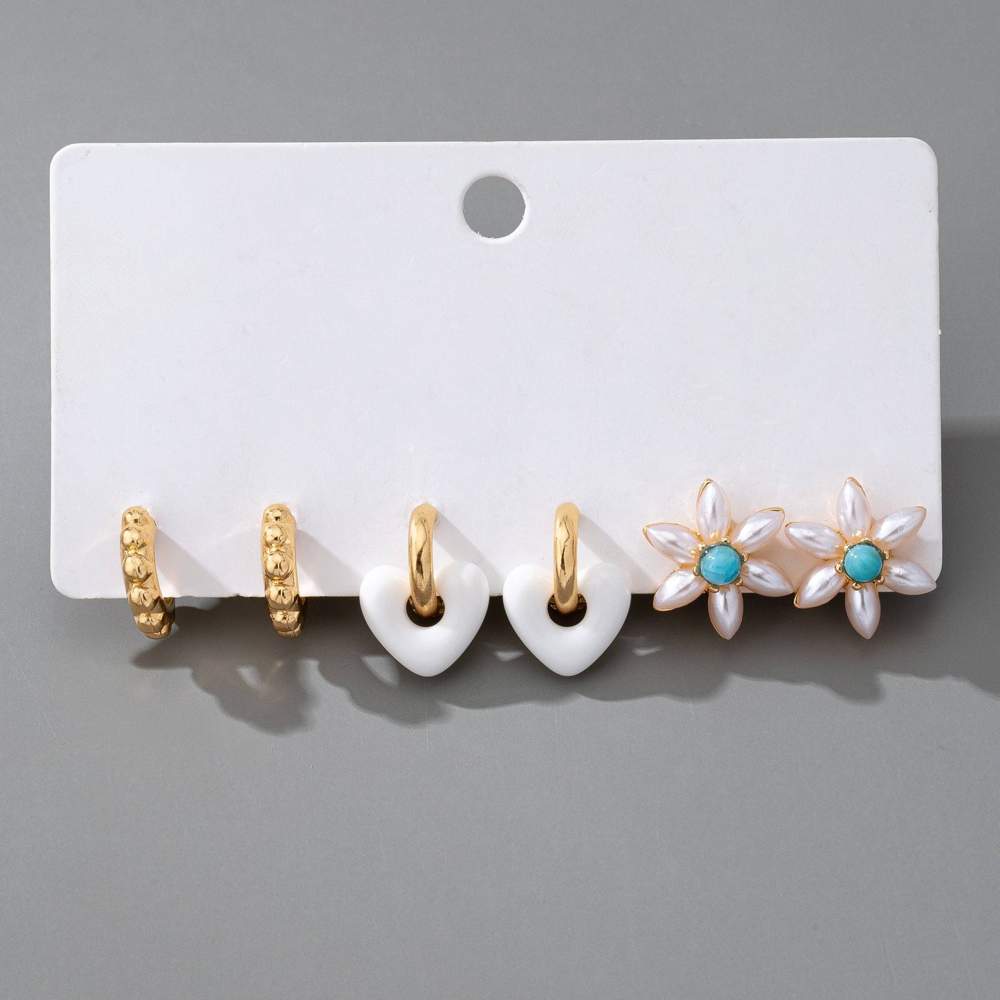 HUGGIE HOOP FLORAL TRIO EARRINGS 80E61540