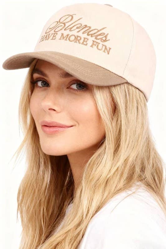 Blondes Have More Fun Two-tone Canvas Cotton Cap
