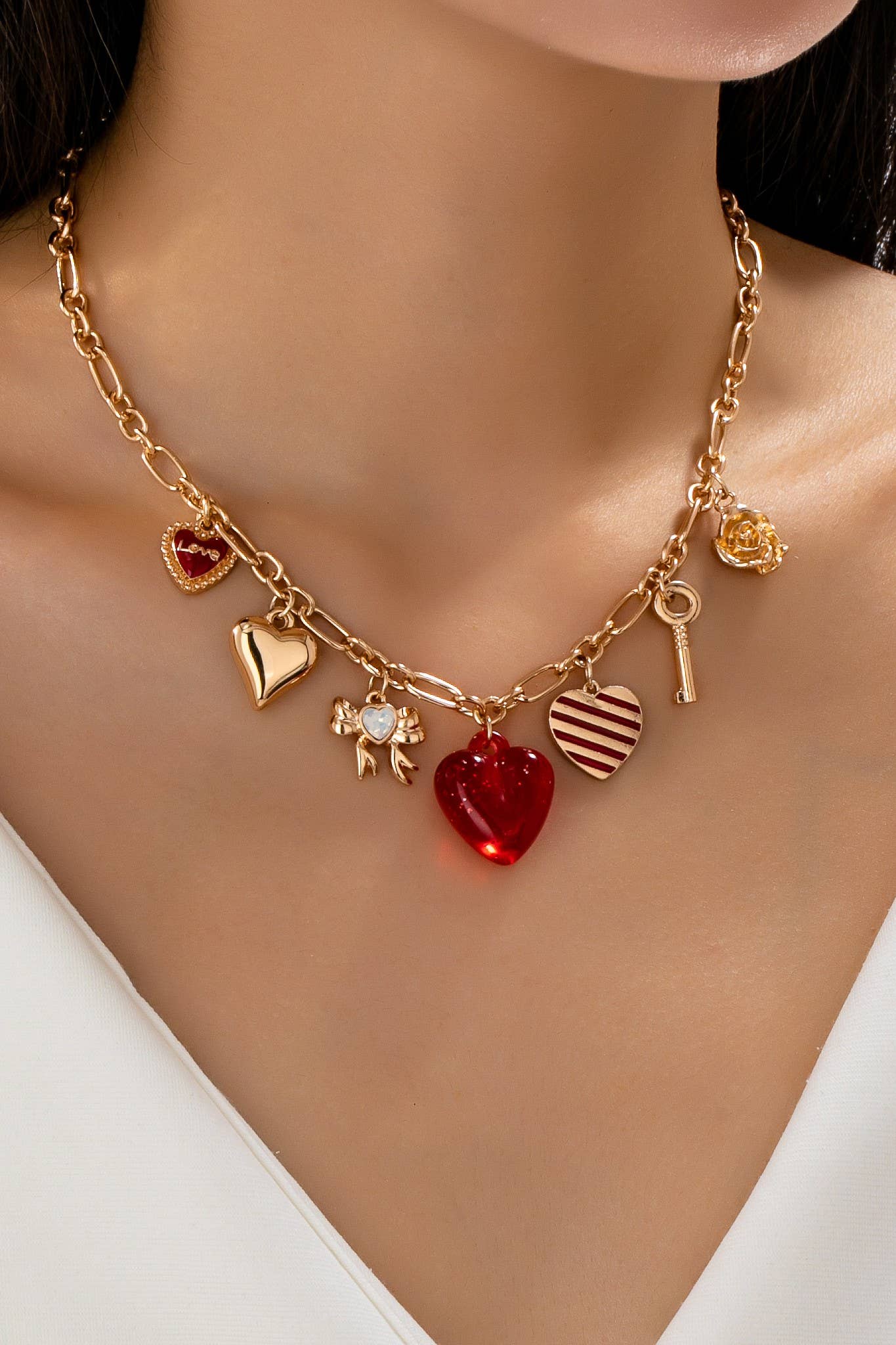CHARM NECKLACE-HEARTS|80N92641