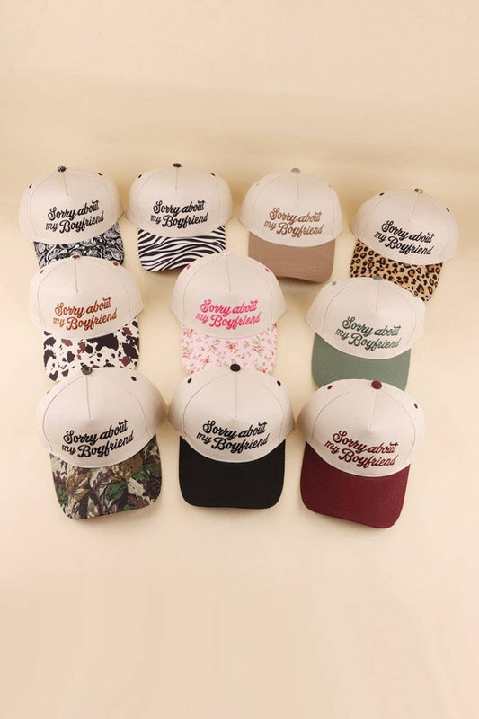 Sorry About My Boyfriend Two Tone Snapback Hat