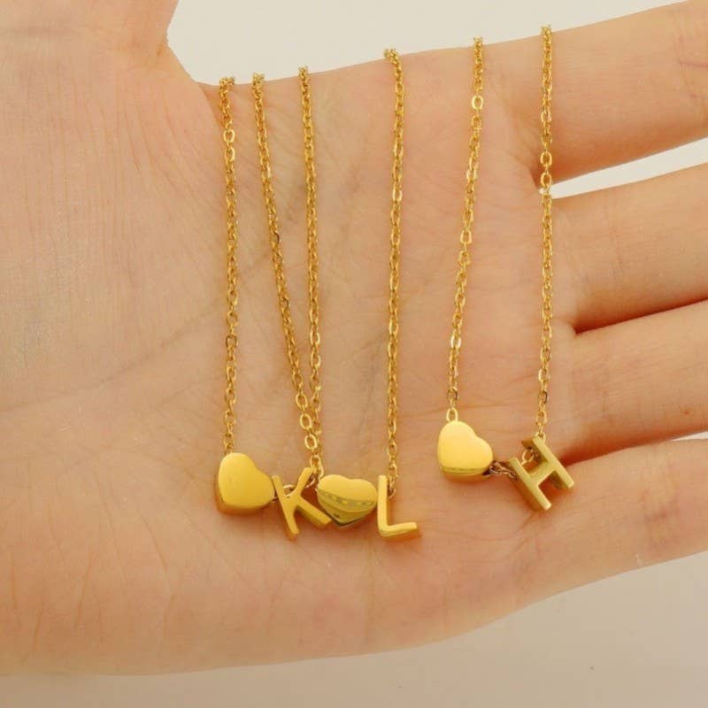 18K STAINLESS STEEL TARNISH FREE INITIAL NECKLACE | 40NK9440