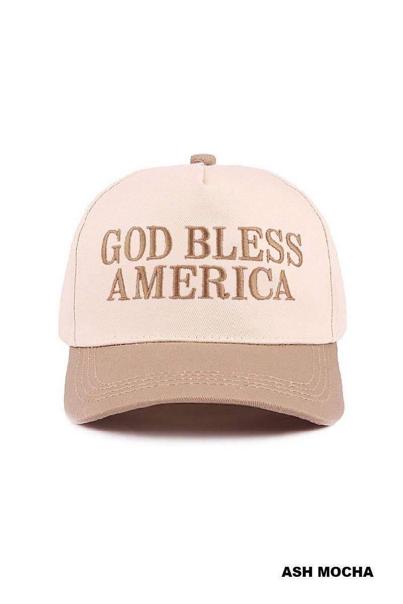 God Bless America Two-tone Canvas Cotton Cap
