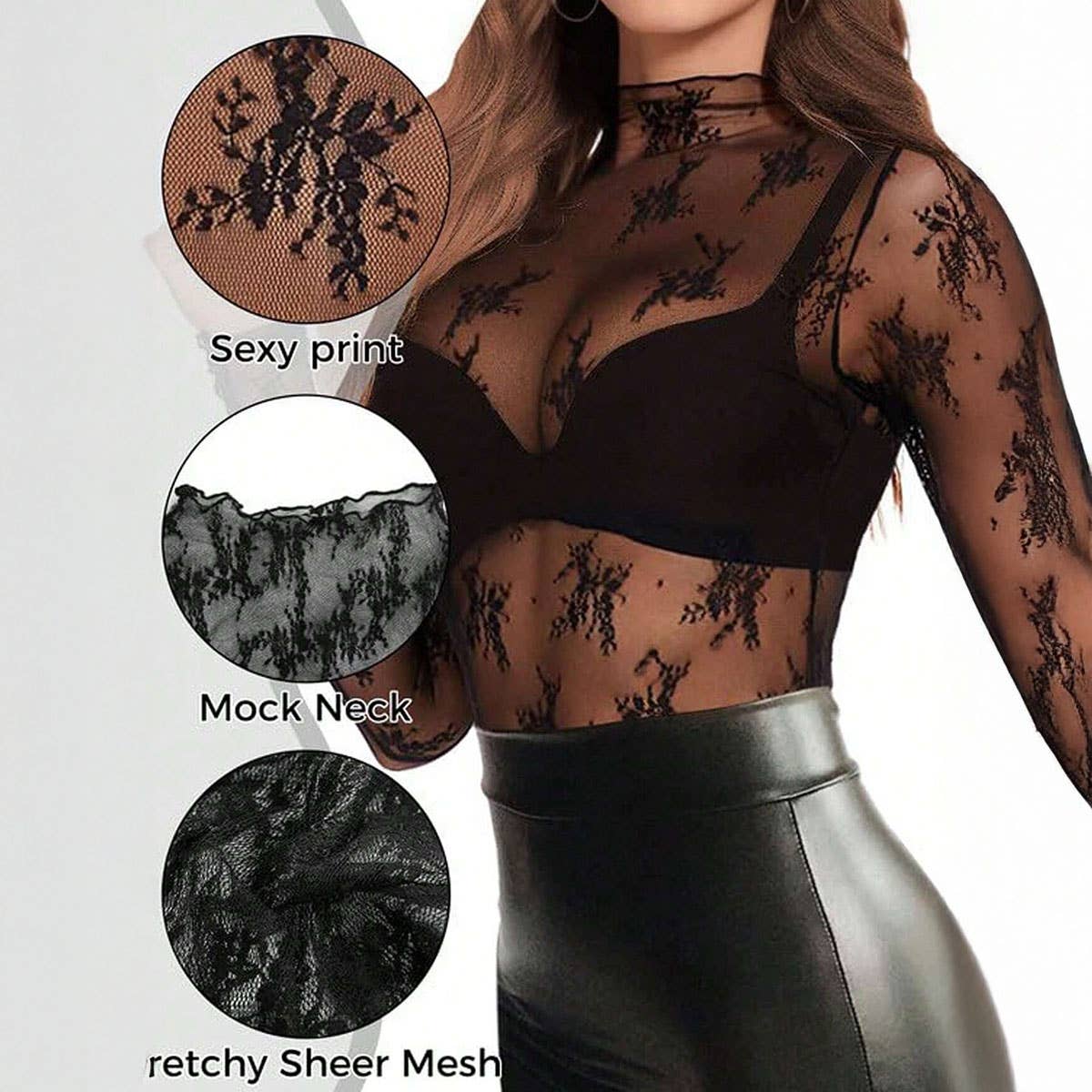 New Sheer Lace Top