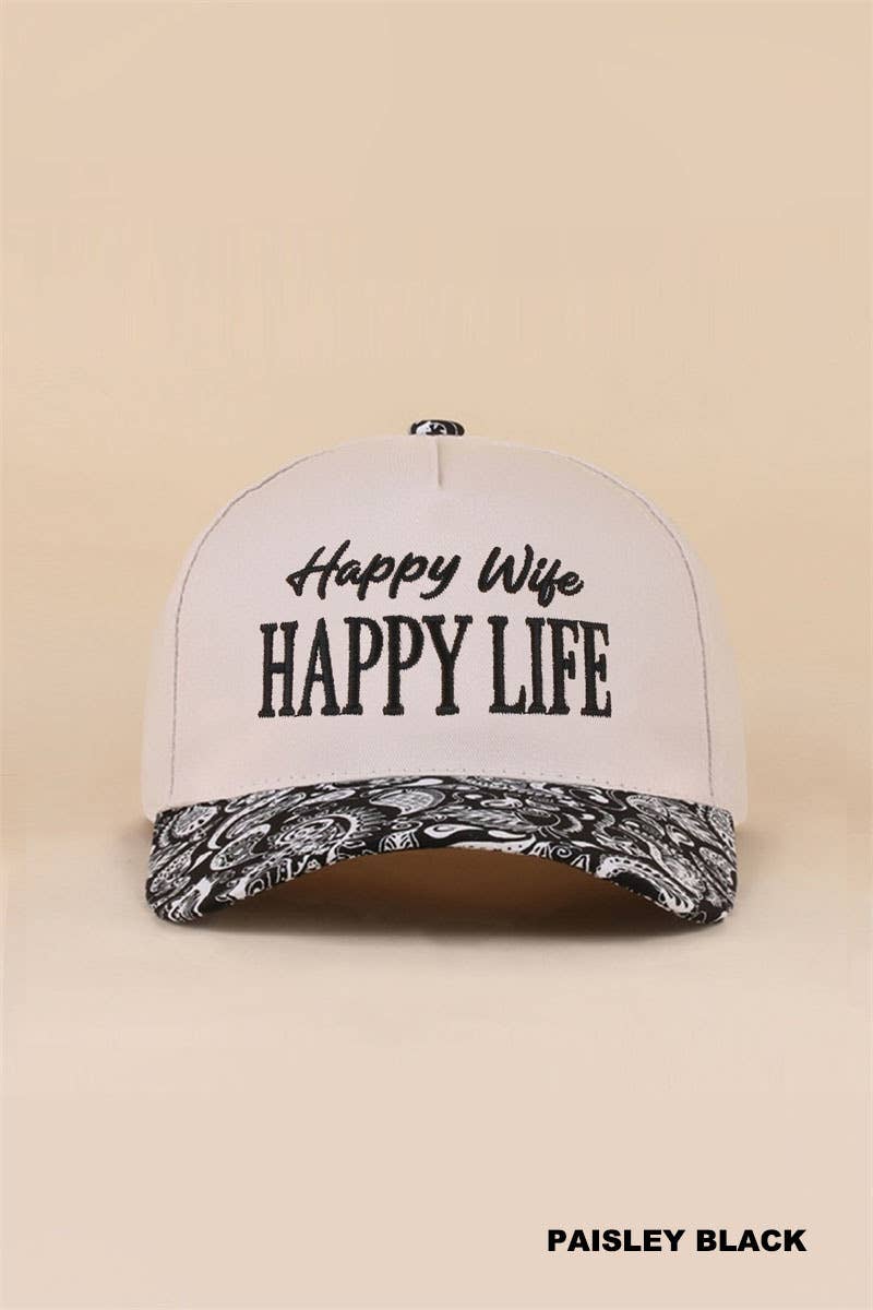Happy Wife Happy Life Two Tone Snapback Hat