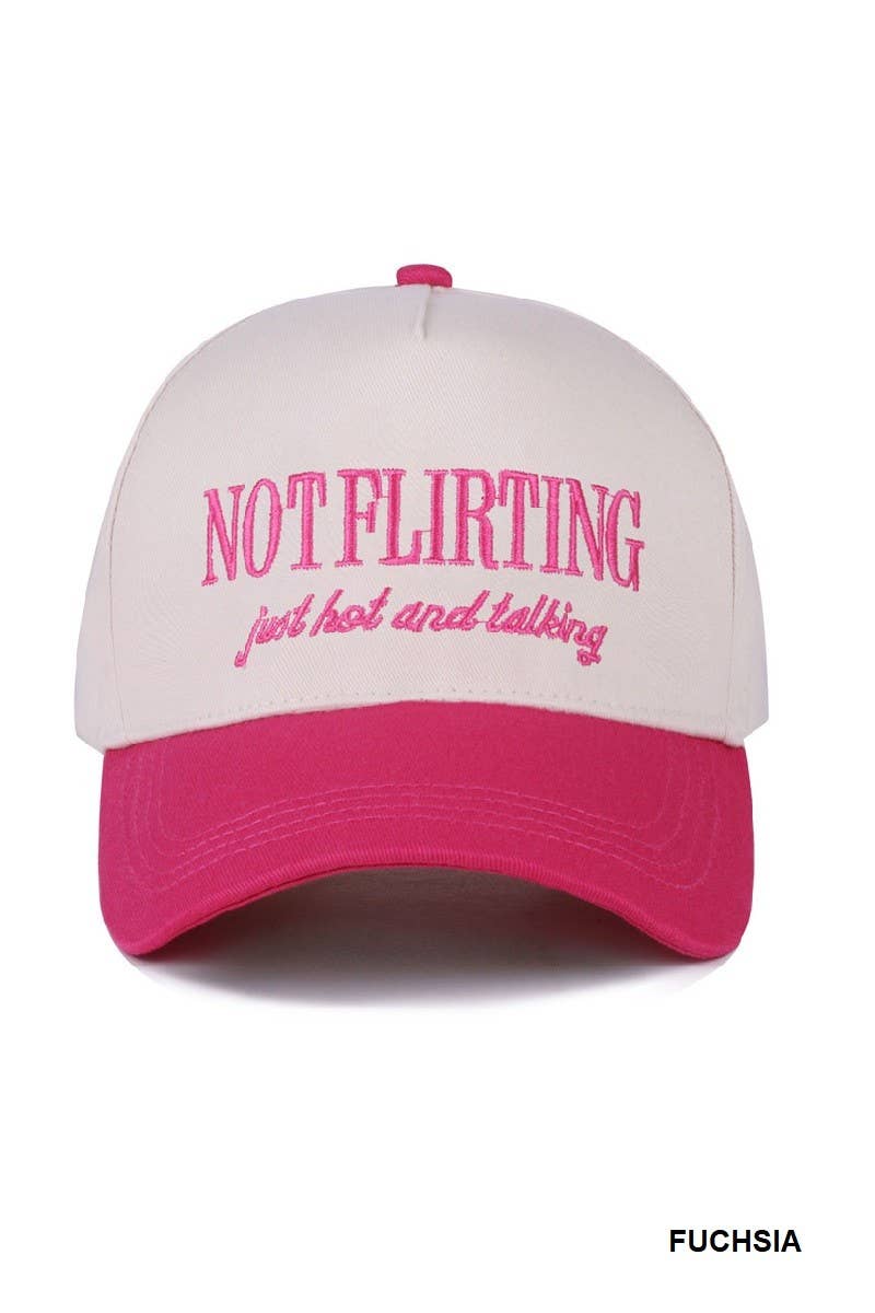 Not Flirting Two Tone Canvas Cotton Cap