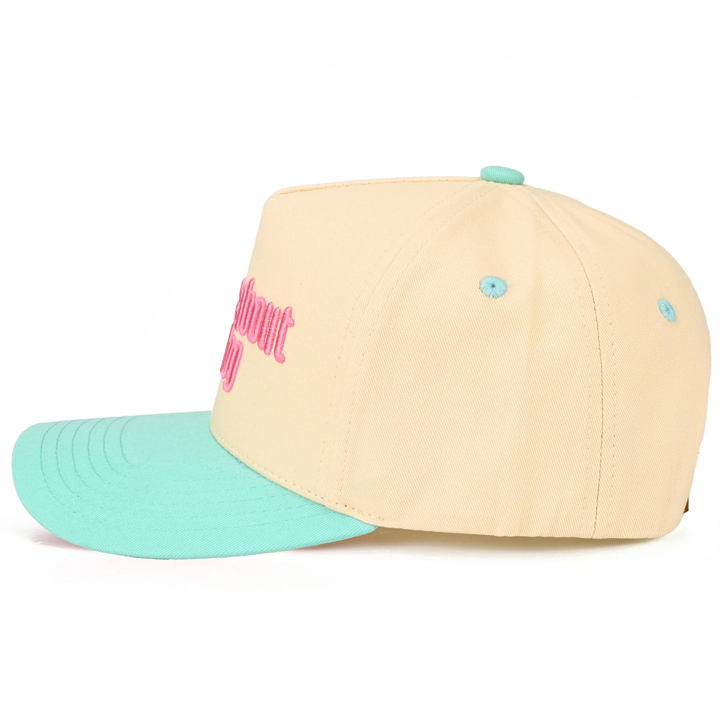 C.C ASK ME ABOUT MY DOG Letter on Two Tone Trucker Hat