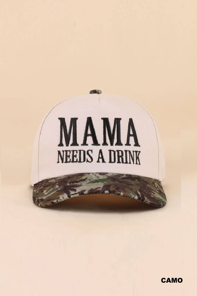 Mama Needs A Drink Two Tone Snapback Hat