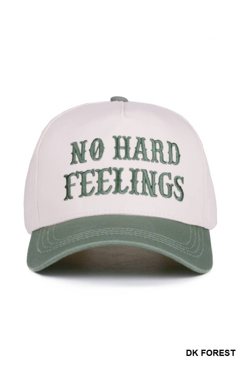 No Hard Feelings Two Tone Canvas Cotton Cap