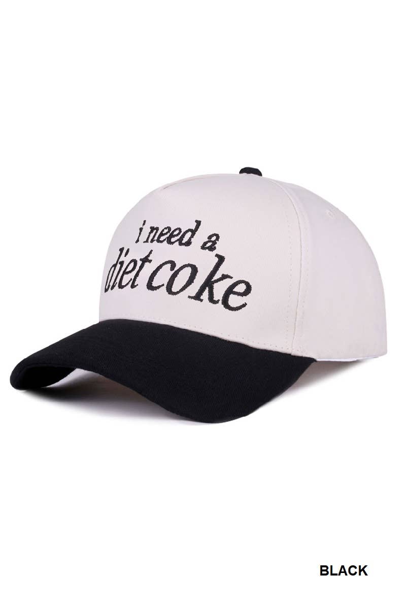 I Need A Diet Coke Two Tone Canvas Cotton Cap SI-28475