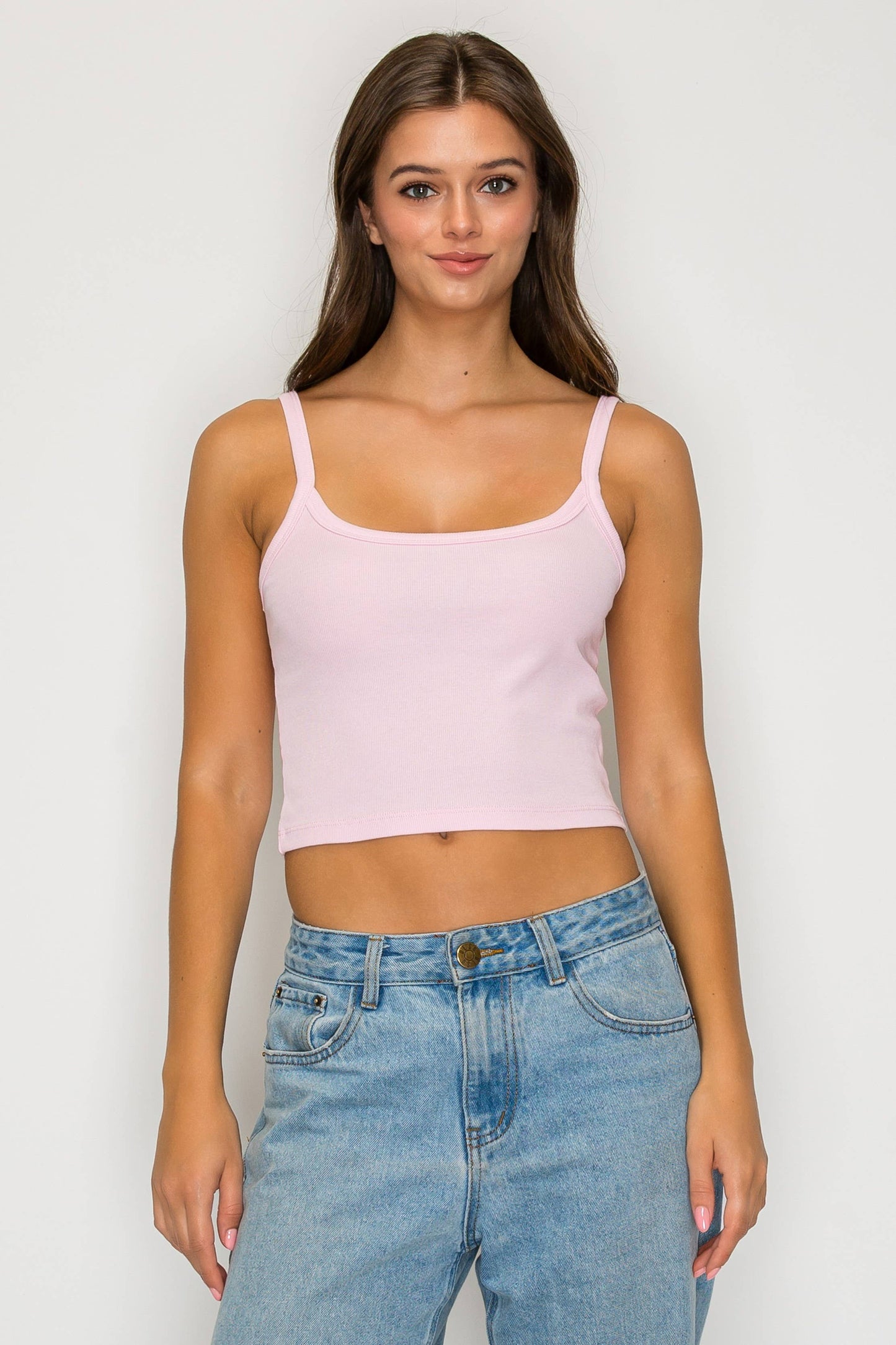 *NEW*  Ribbed Spaghetti Crop Tank Top