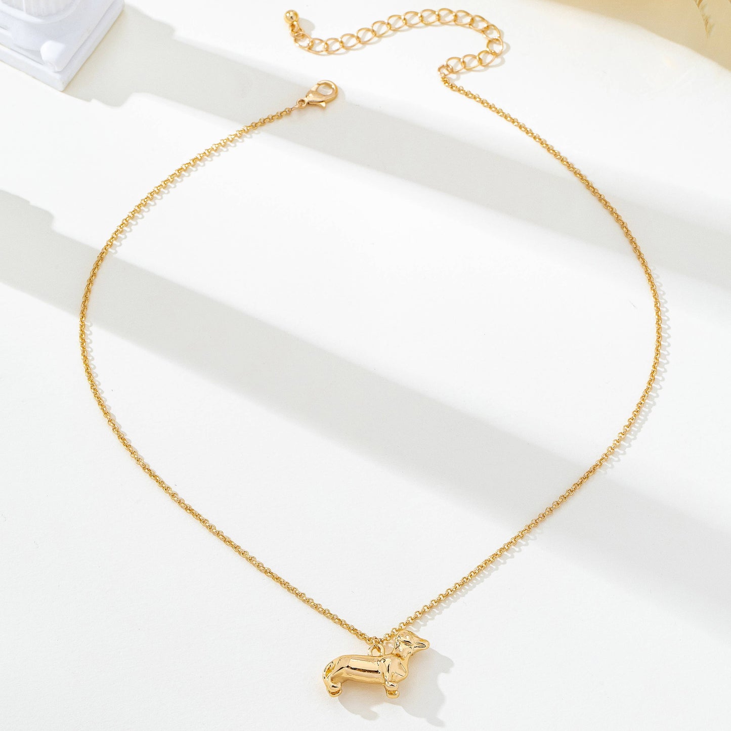 Gold-Tone Dachshund Dog Pendant Necklace | 80N93008