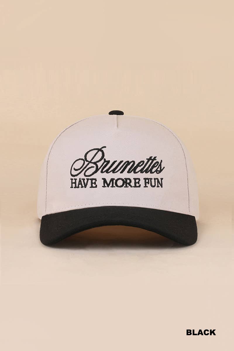 Brunettes Have More Fun Two-tone Canvas Cotton Cap