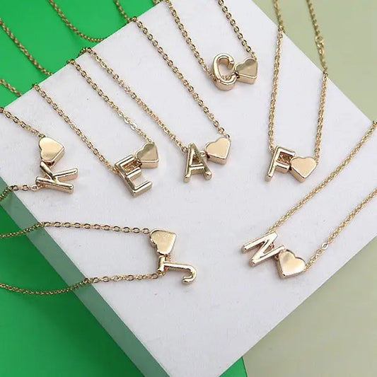 JOSSLYN HEART INITIAL NECKLACE