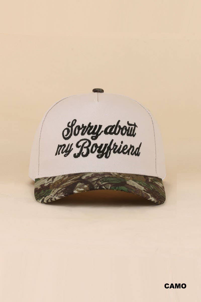 Sorry About My Boyfriend Two Tone Snapback Hat