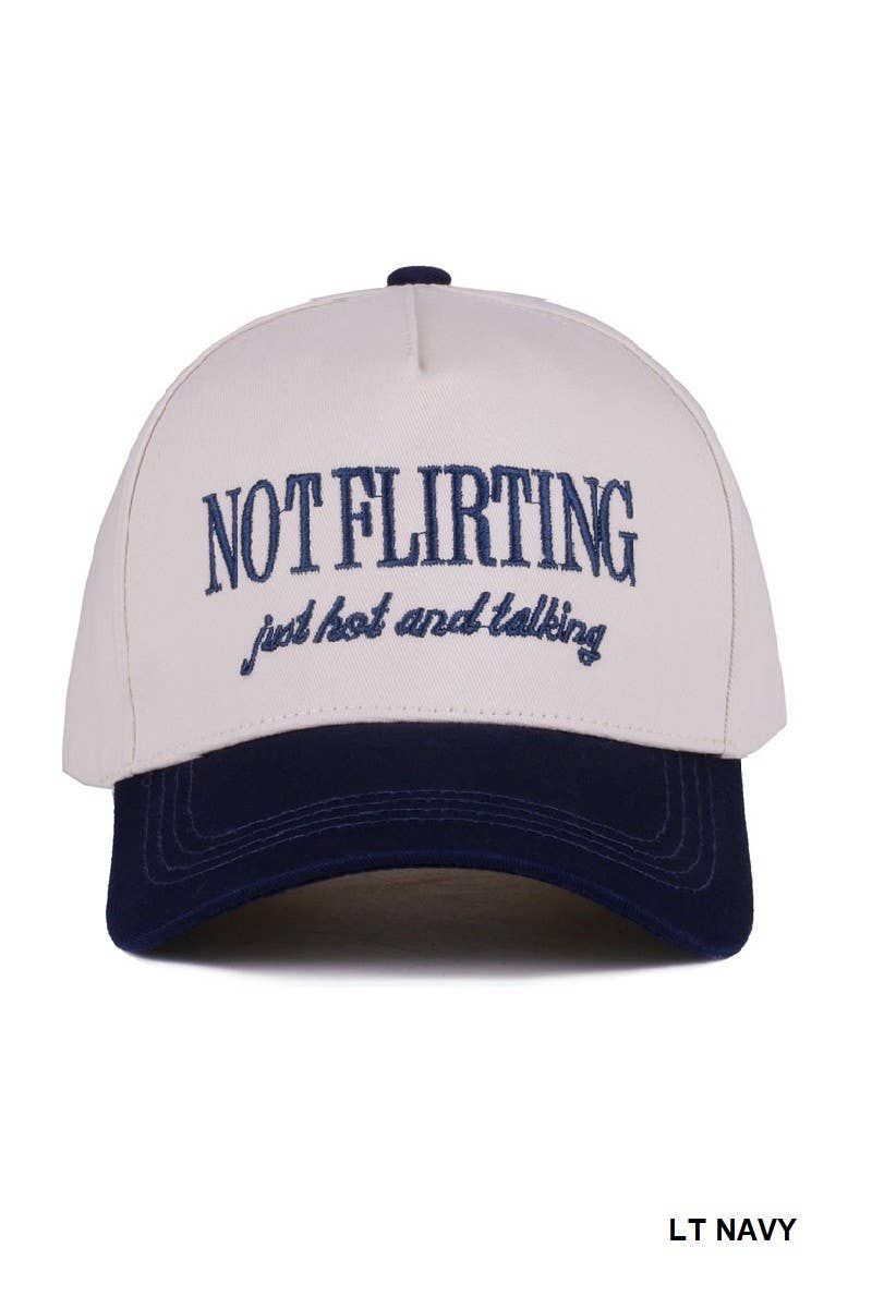 Not Flirting Two Tone Canvas Cotton Cap