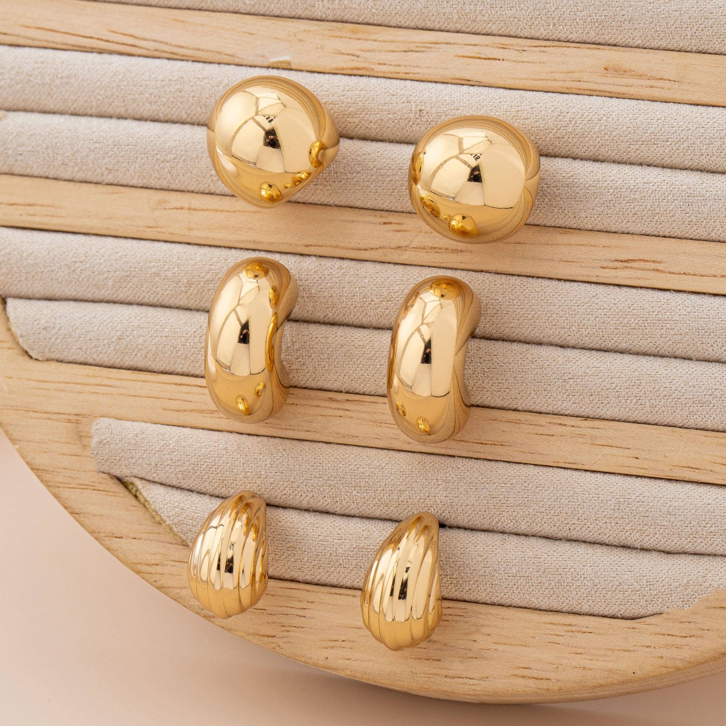 Bubbly Puffy Huggie Hoop Trio | 80E61590