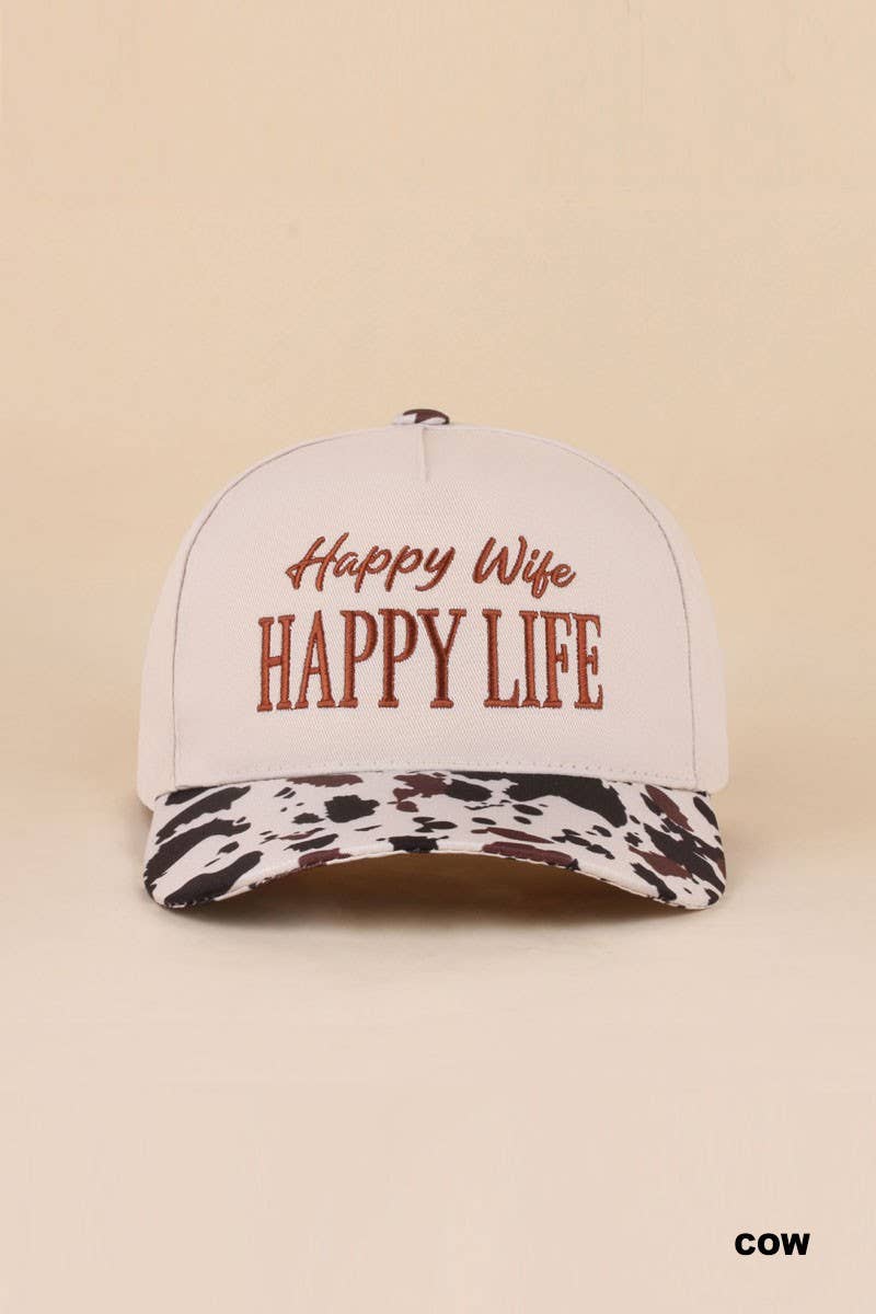 Happy Wife Happy Life Two Tone Snapback Hat