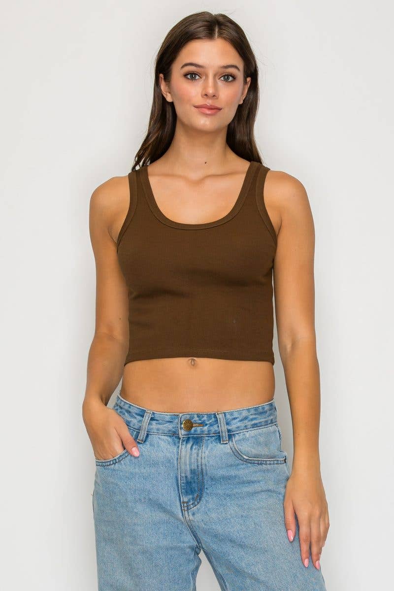 *NEW* Ribbed Scoop Neck Crop Top