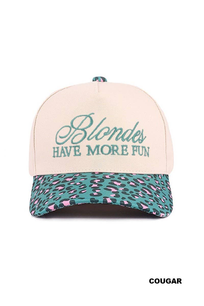 Blondes Have More Fun Two-tone Canvas Cotton Cap