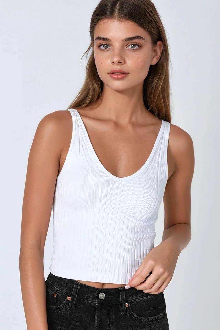 NEW NIKI BIKI Wide Ribbed Tank Top