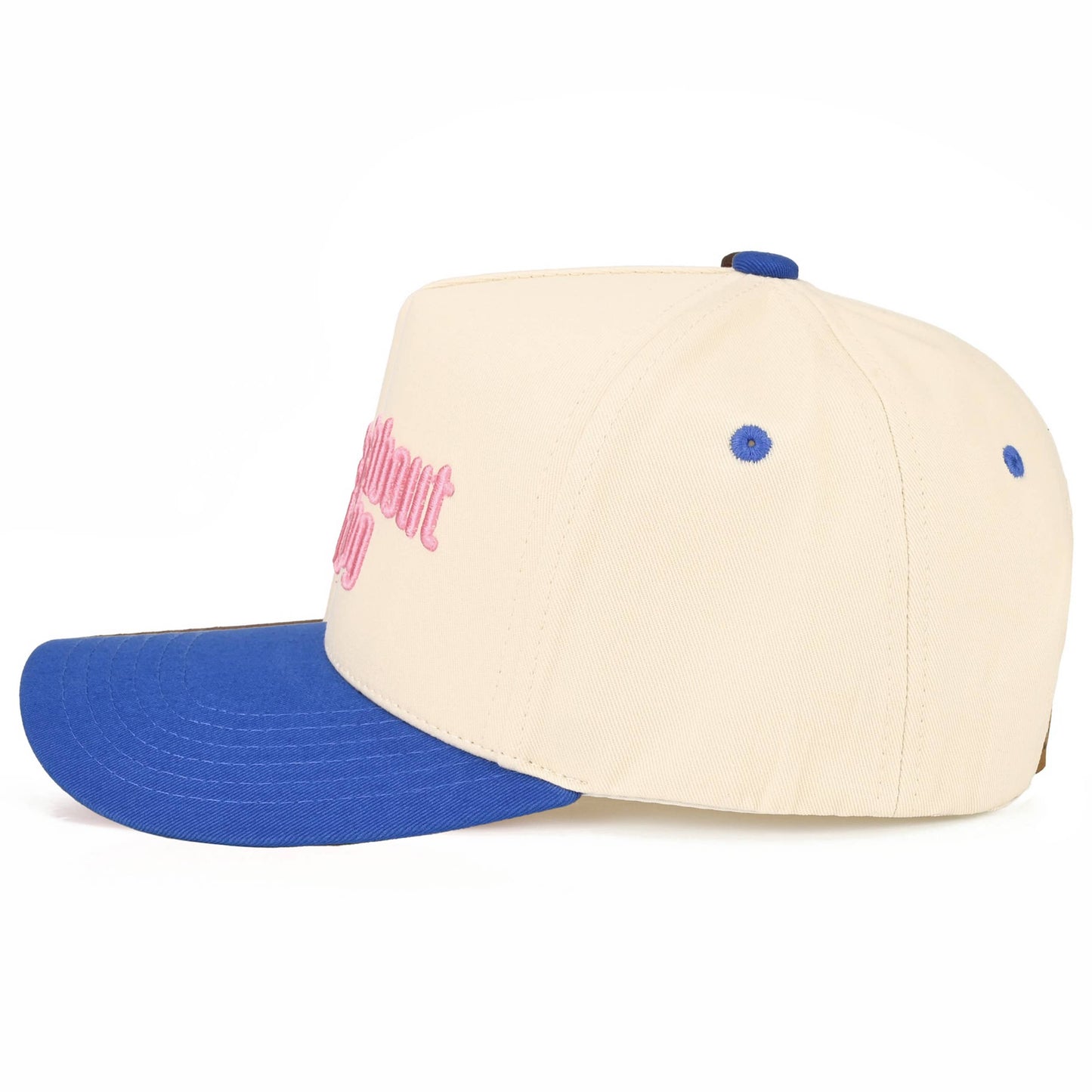 C.C ASK ME ABOUT MY DOG Letter on Two Tone Trucker Hat