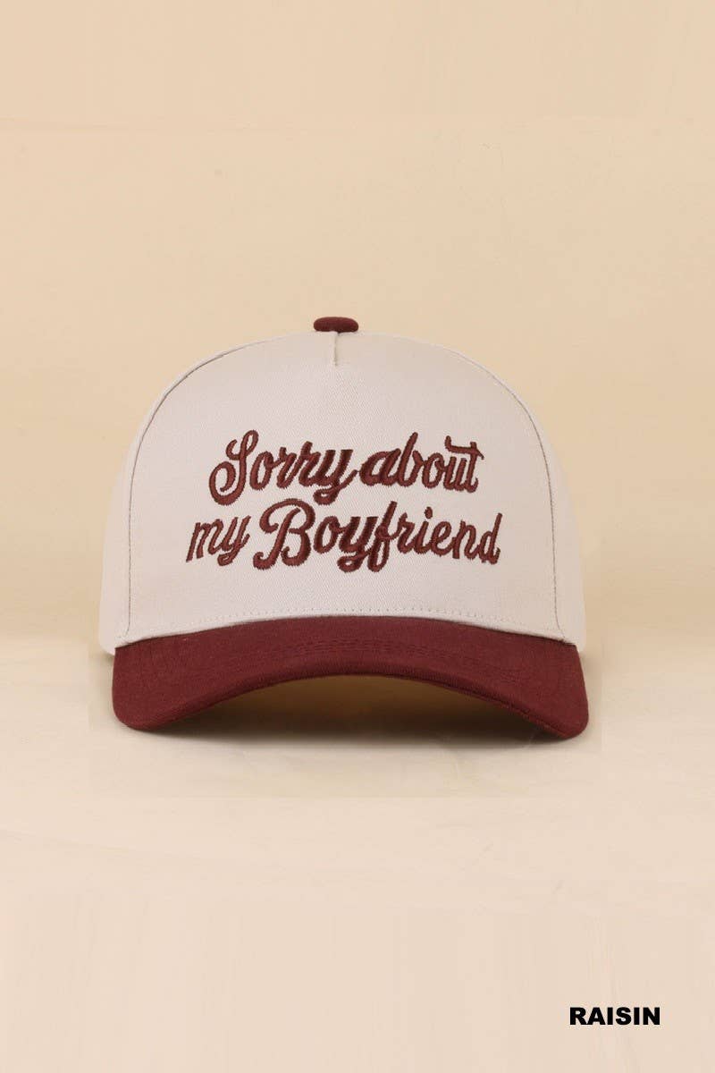 Sorry About My Boyfriend Two Tone Snapback Hat