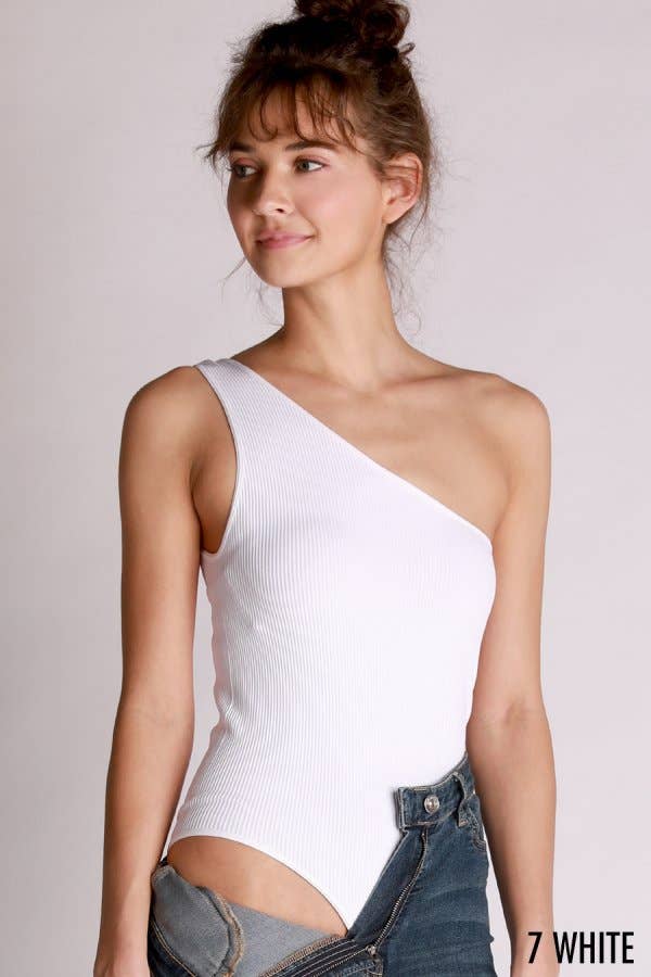 NIKI BIKI Ribbed One Shoulder Bodysuit