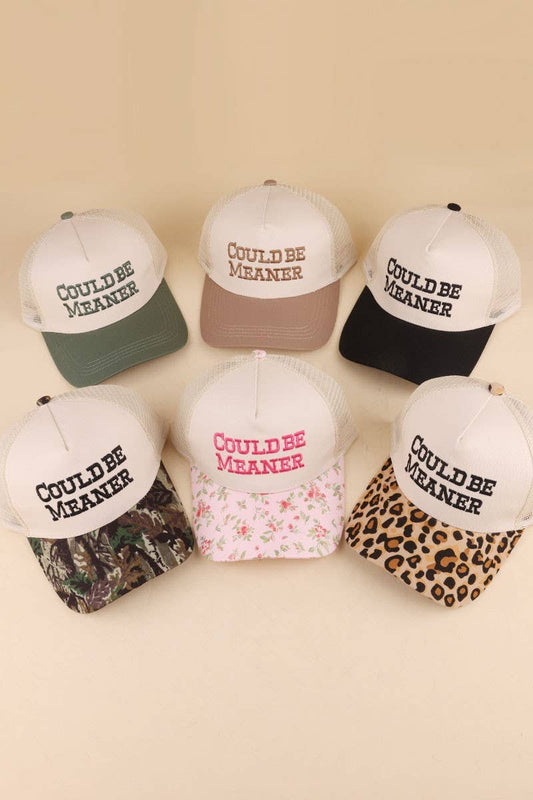 Could Be Meaner Two Tone Mesh Snapback Hat