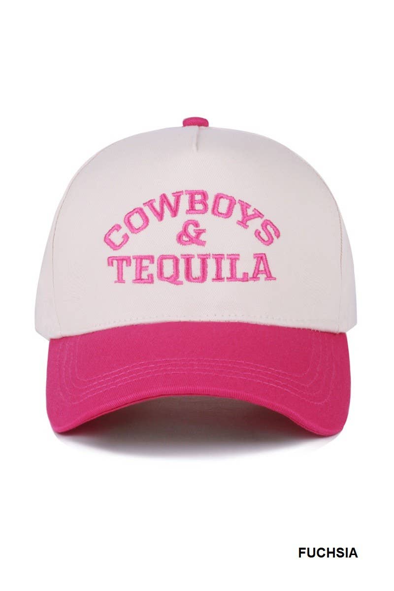 Cowboys And Tequila Two Tone Canvas Cotton Cap