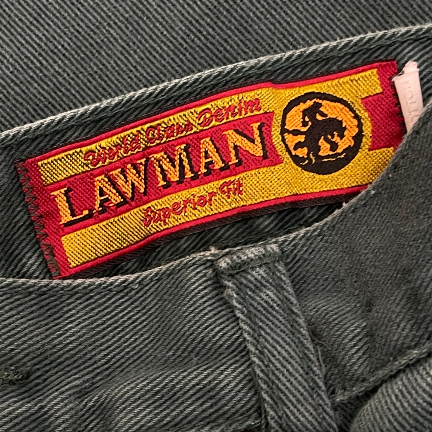 Vintage Lawman Green Denim Jeans Western 9