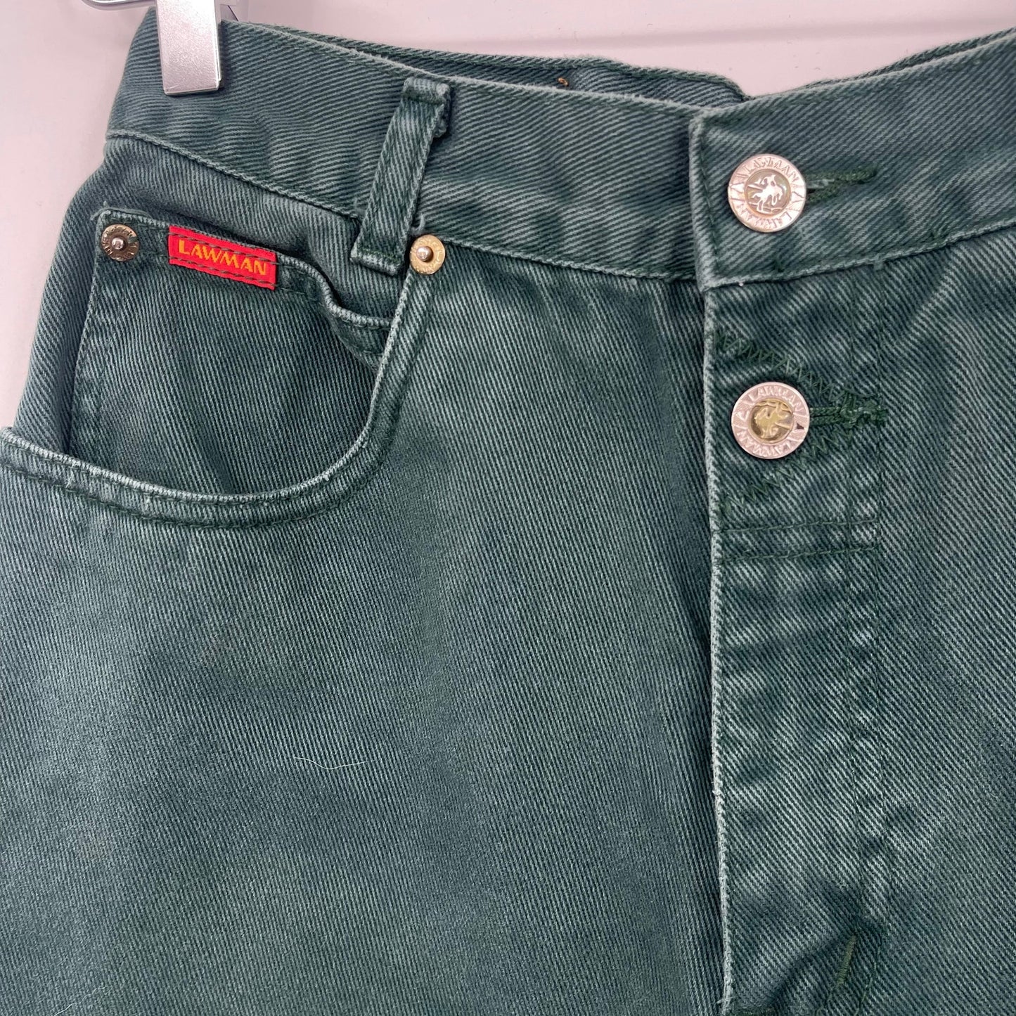 Vintage Lawman Green Denim Jeans Western 9